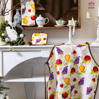 Printing apron+glove+potholder+kitchen towels. 5pk