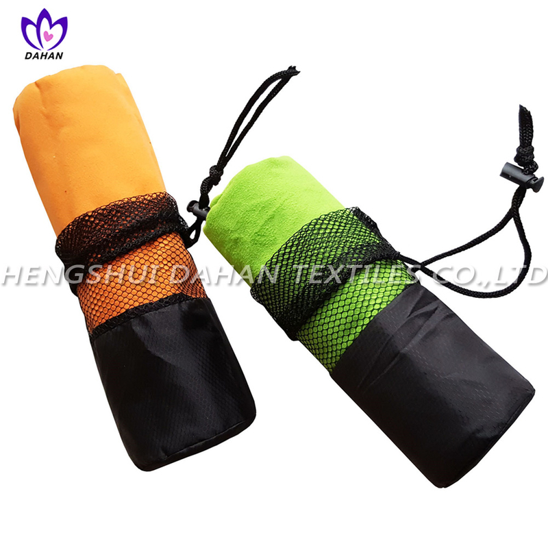 MS18 Pure color microfiber mesh bag suede towel