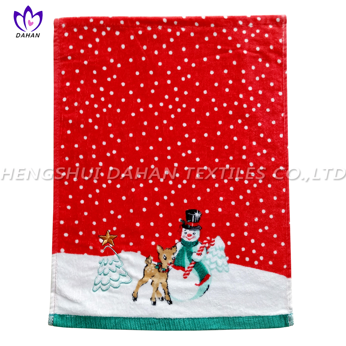 Printing/Embroider cotton towel-Christmas series.