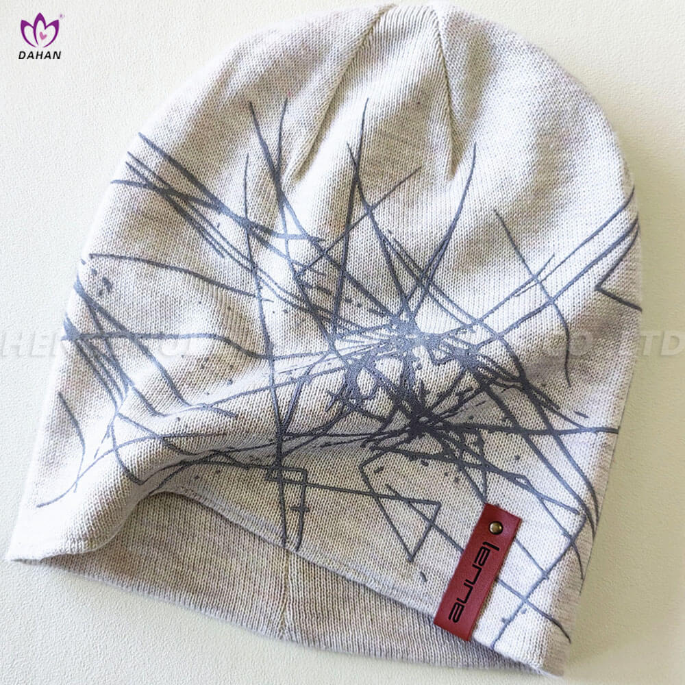 100% Cotton printing knitting hat.