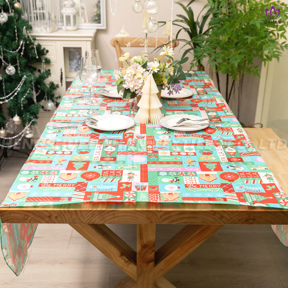 Christmas printed PEVA tablecloth. TP93