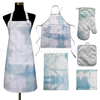 AGP129 Tie dye printing apron+glove+potholder+microfiber towels 5-packs.