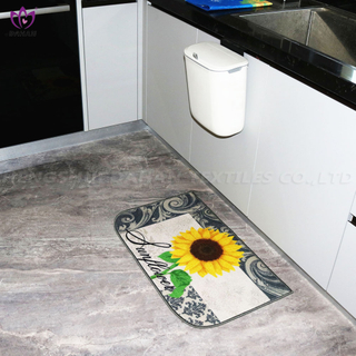 Waterproof printing ground mat for kitchen.