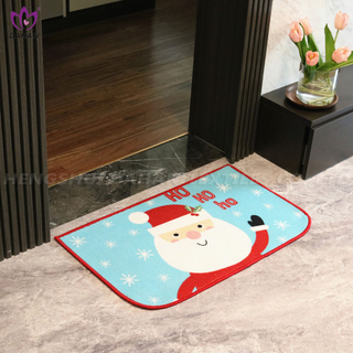 Christmas printing ground mat kitchen mat.