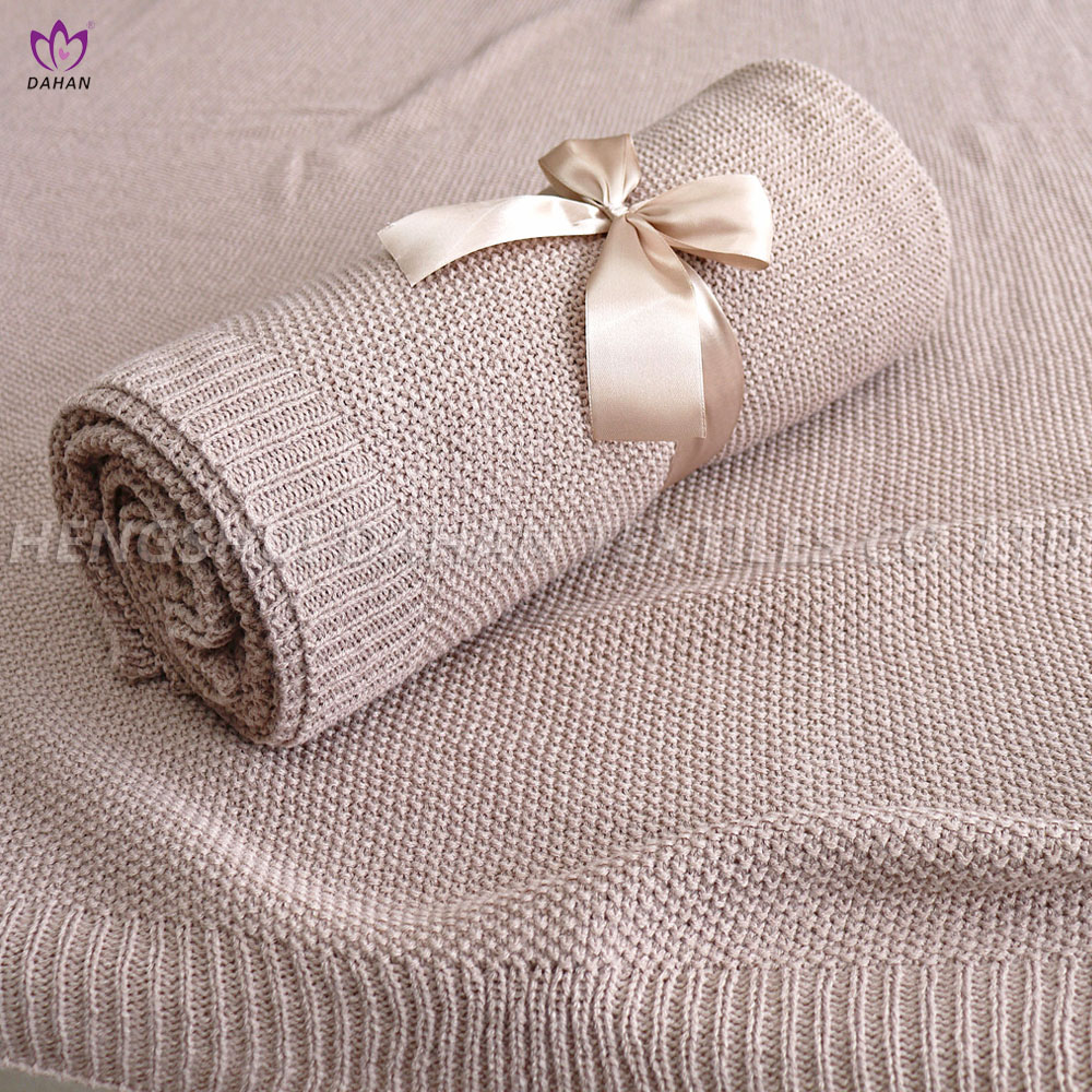 100% Acrylic knitted blanket.