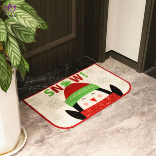 Christmas printing ground mat kitchen mat.