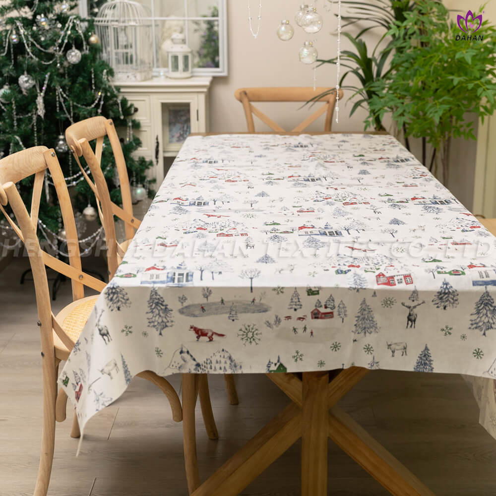 Christmas printed PEVA tablecloth. TP95