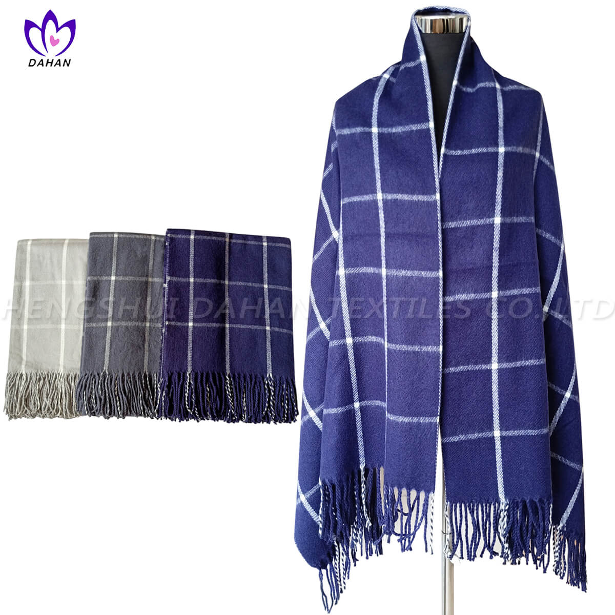100%acrylic tassels scarf, blanket. 7011
