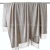 Herringbone pattern blanket with tassels.