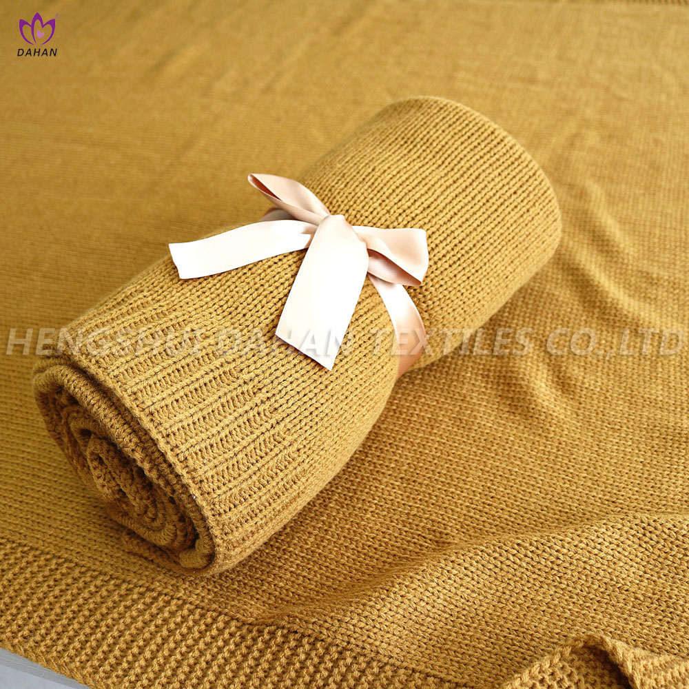 100% Acrylic knitted blanket.