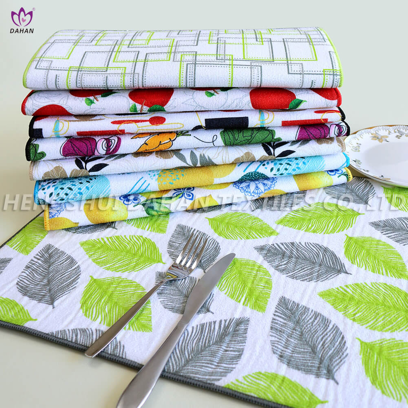 Printed drying mat.