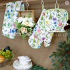 TP230 Printed tablecloth glove potholder kitchen towel. 4pk
