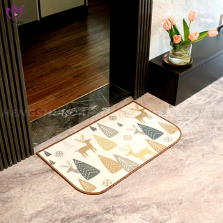 Christmas printing ground mat kitchen mat.