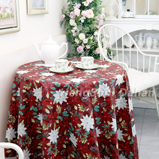 PEVA Christmas printed tablecloth-round. TP147
