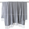 Herringbone pattern blanket with tassels.