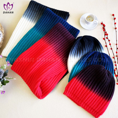BK85 100% acrylic gradient scarf hat.