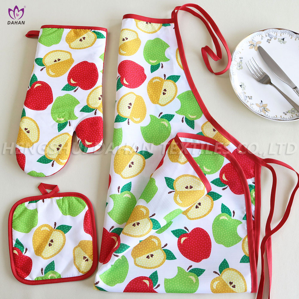 100% Polyester printing apron set 3pk