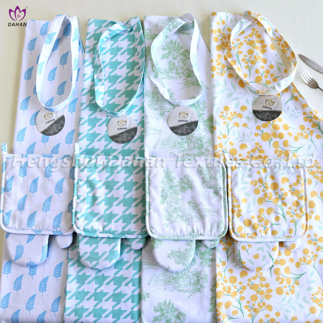 Printed apron set 3pk