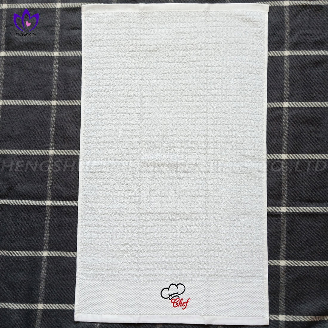 421VW 100%cotton walf checks embroidery towel.
