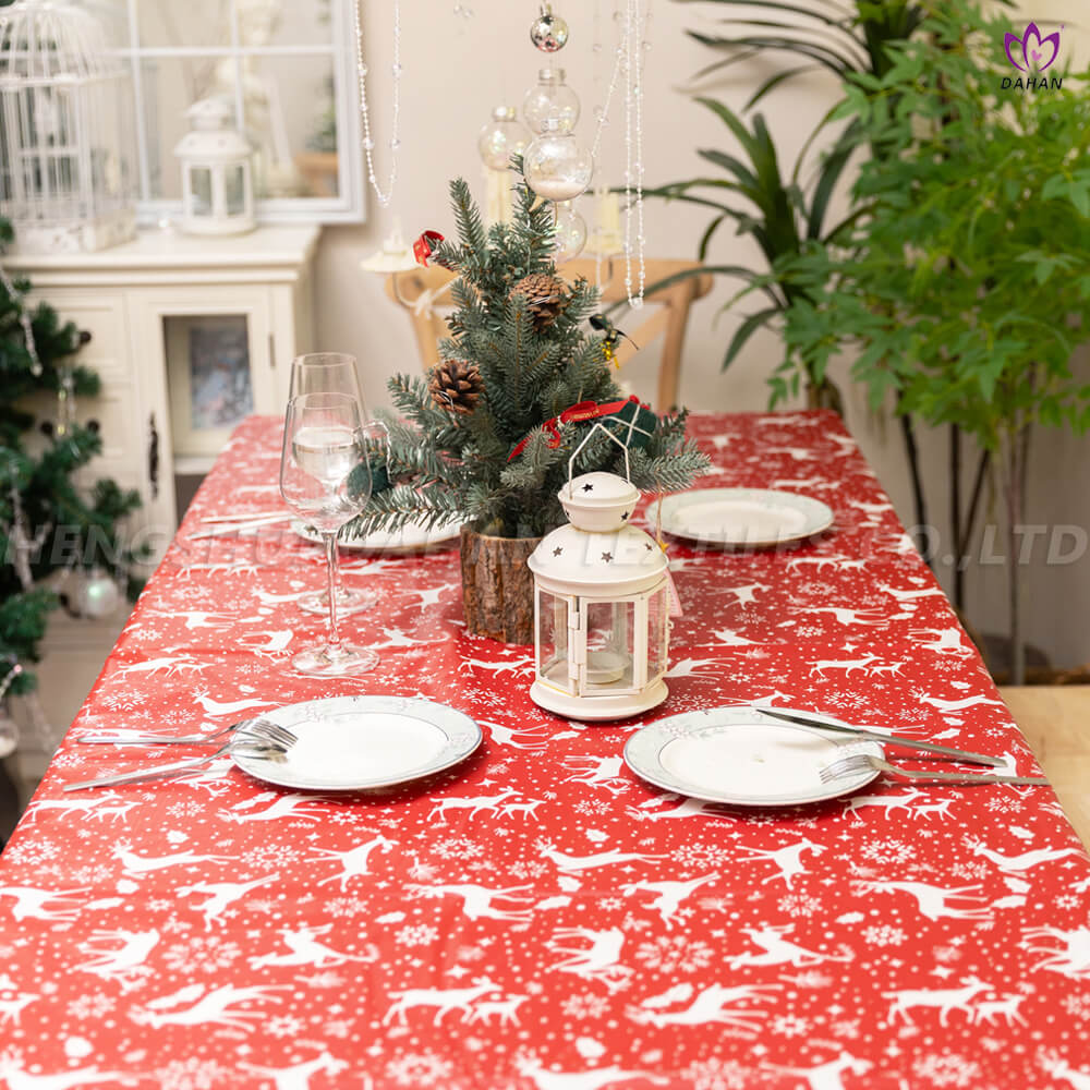 Christmas printed PEVA tablecloth. TP96