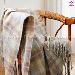 BK332 Mohair tassel blanket.