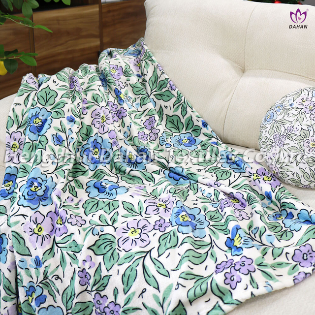 BK397 Flannel printed blanket and pillow. 