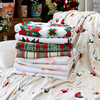 BK393 Christmas printed double-layered blanket . 