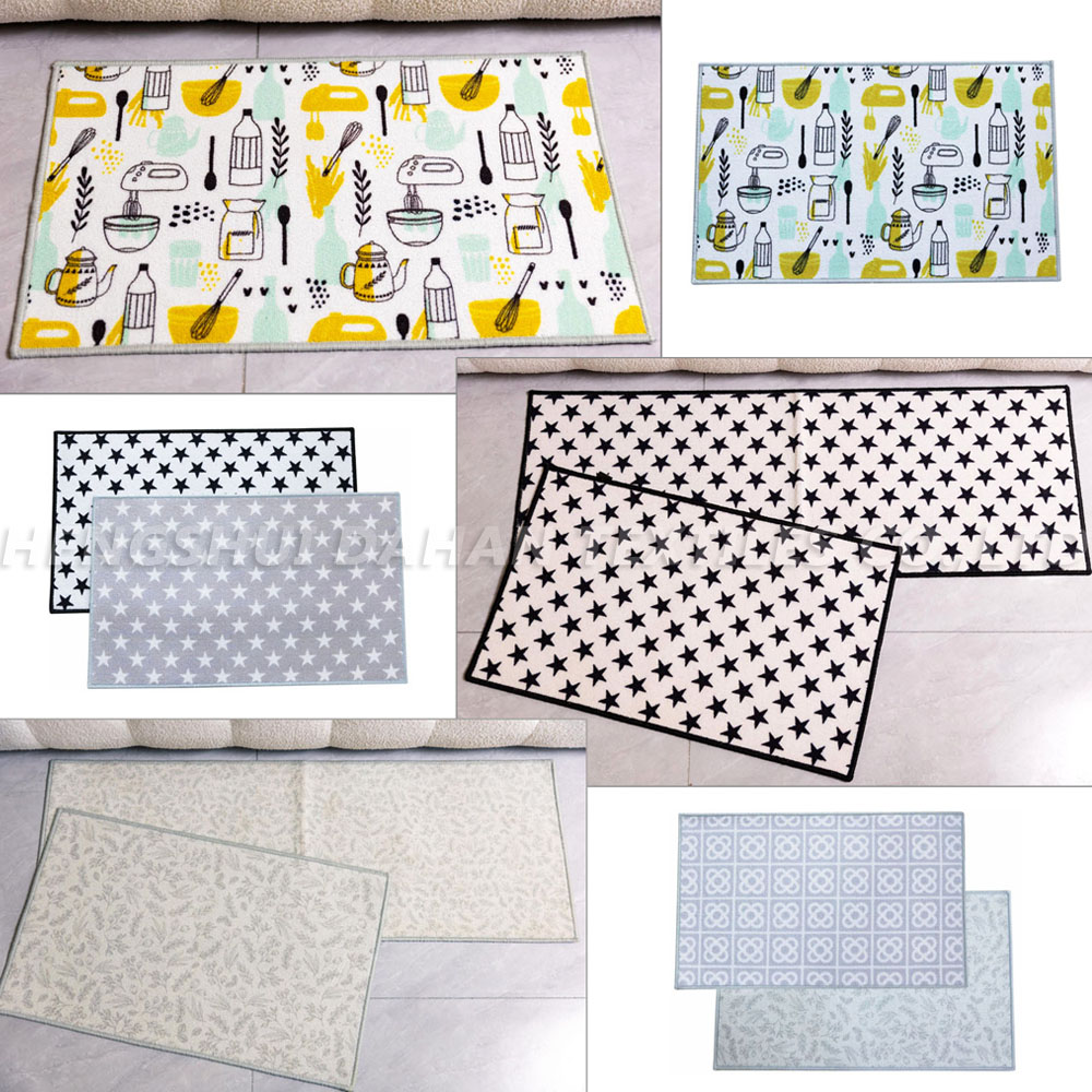 Printing ground mat kitchen mat.