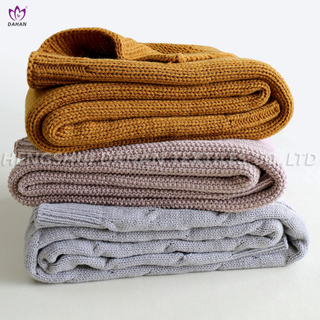 100% Acrylic knitted blanket.