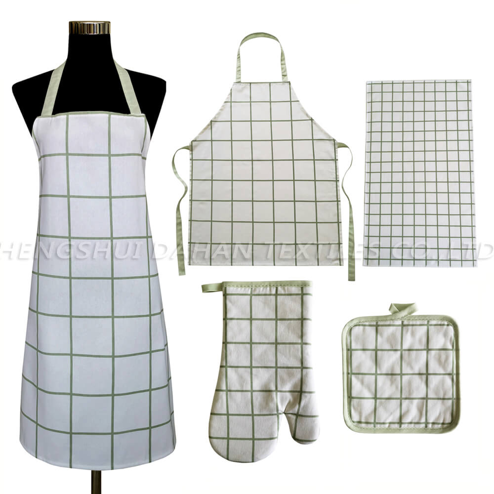 AGP138 Printing apron+glove+pot holder+microfiber towel 4-packs.