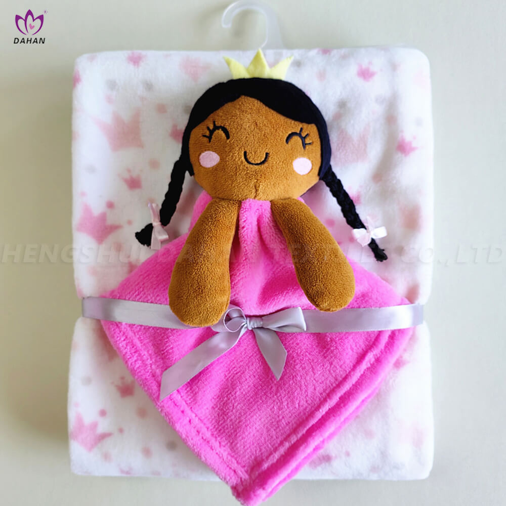 Baby blanket with doll head.BB07